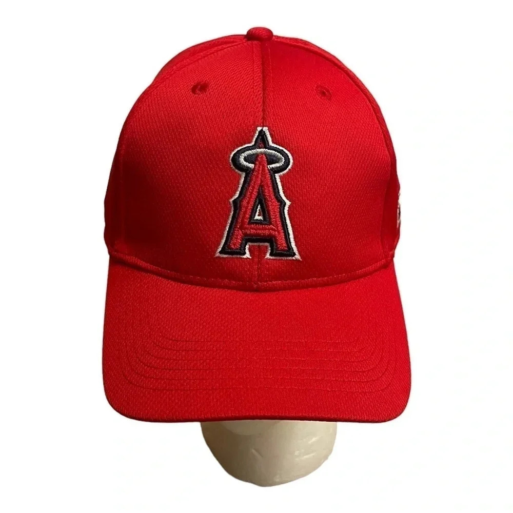 Los Angeles Angels MLB OC Sports Red Hook and Loop Baseball Cap Adjustable Strap